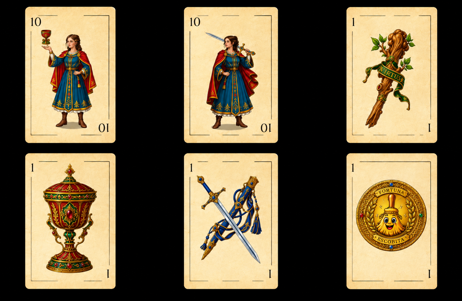 Selección de cartas propias creadas para Escobita