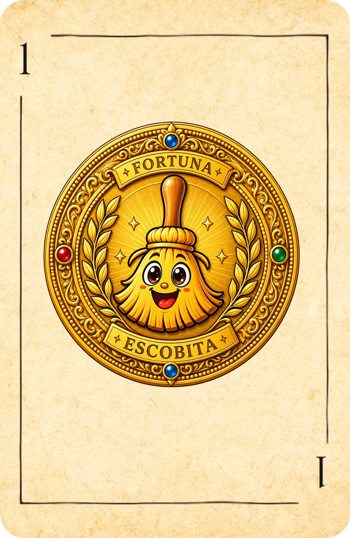 As de Oros de la baraja oficial de Escobita